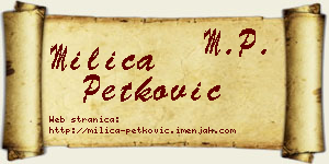 Milica Petković vizit kartica